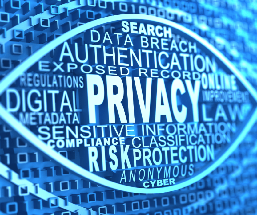 Personal Data Privacy in an eye shape with words
